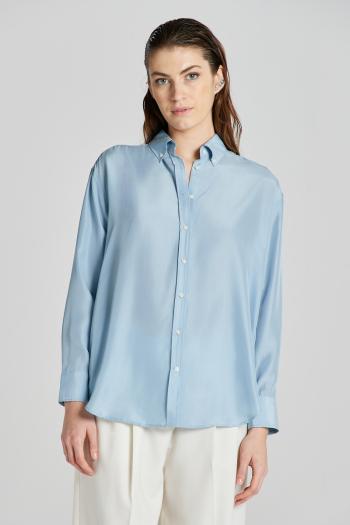 KOŠILE GANT RELAXED SILK SHIRT DOVE BLUE