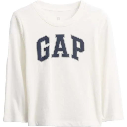 GAP V-FRCH LS LOGO TEE Dětské tričko, bílá, velikost 3Y