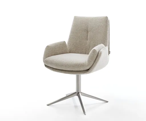 Jídelní židle Clea-Flex látka Měkký béžová křížová podnož