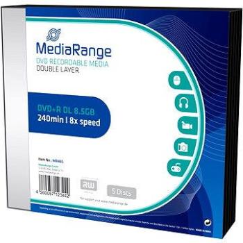 MEDIARANGE DVD+R 8,5GB 8x Dual Layer slimcase 5ks (MR465)