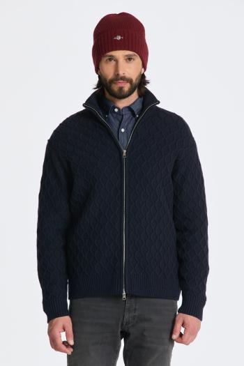 SVETR GANT CABLE ZIP CARDIGAN EVENING BLUE