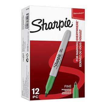 Sharpie S0810960, popisovač Fine, zelený, 12ks, 0.9mm, permanentní