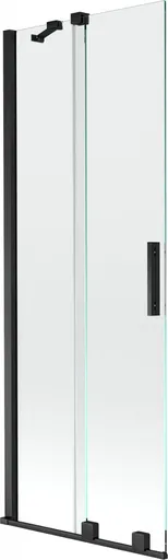 MEXEN/S Velar Dvoukřídlá posuvná vanová zástěna 75 x 150, transparent, černá 896-075-000-01-70