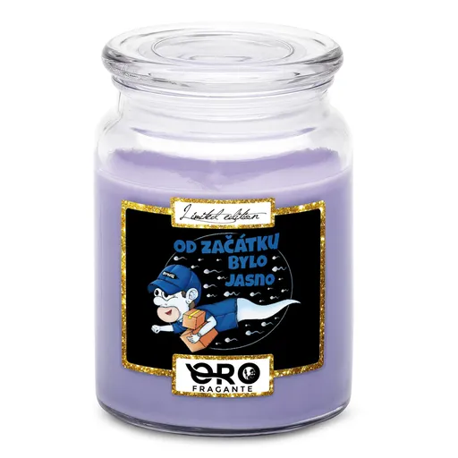 Svíčka Kurýrská spermie (Vůně svíčky: Levandule)