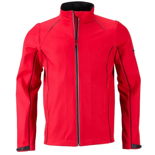 James & Nicholson (Daiber) Pánská softshellová bunda 2v1 JN1122 - Červená / černá | L