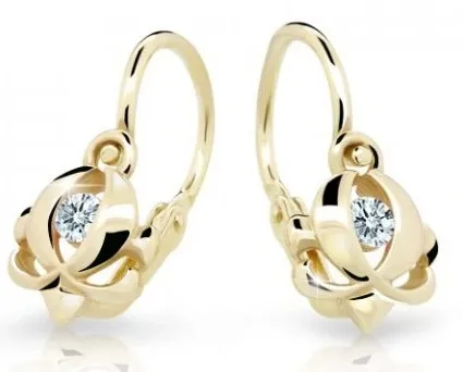 Cutie Jewellery Zlaté dětské náušnice C2218-10-X-1 bílá