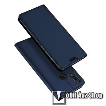 DUX DUCIS slim design notesz / mappa tok - SÖTÉTKÉK - oldalra nyíló flip cover, asztali tartó funkció, szilikon belső, mágneses záródás - HUAWEI nova 3 - GYÁRI