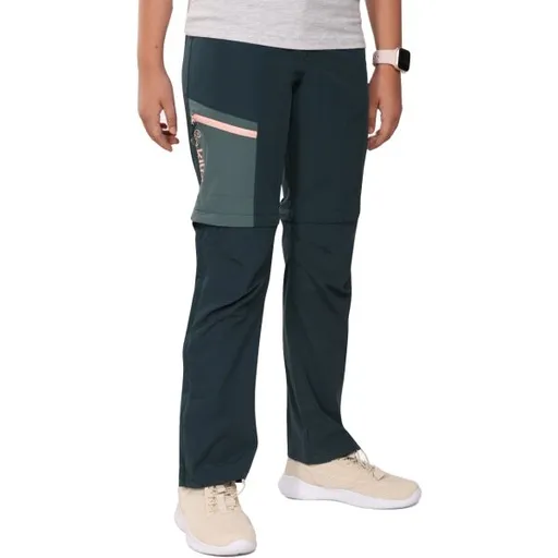 KILPI HOSIO Dívčí outdoorové kalhoty, tmavě zelená, velikost