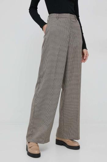 Kalhoty Vero Moda dámské, béžová barva, široké, high waist