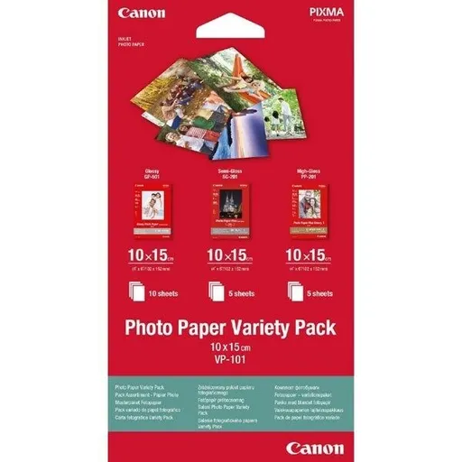 Canon Photo Paper Variety Pack VP-101 0775B078, 10x15cm, 20ks, lesklý, bílý, foto papír