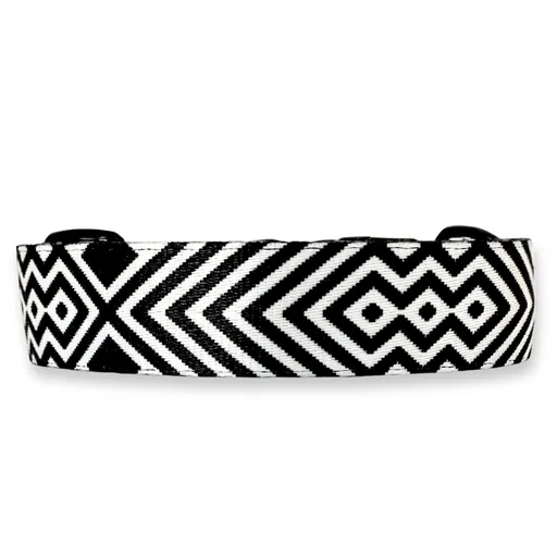 PafDog® Široký obojek pro psy černo-bílý 3,8 cm PAF-631