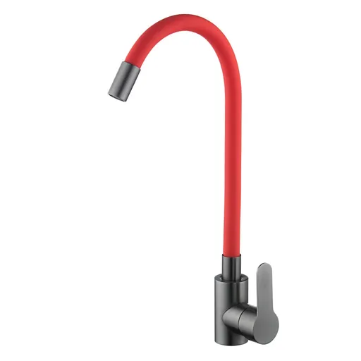 VELAZO Kuchyňská baterie s flexibilním výtokem červená/ grafit VELAZ8105BR