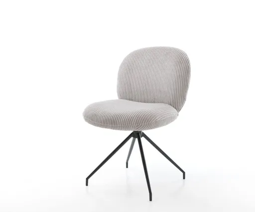 Jídelní židle Nube-Flex manšestr stříbrnošedá křížová podnož