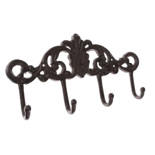 Litinový věšák Bodeguita černá, 15 x 31 cm