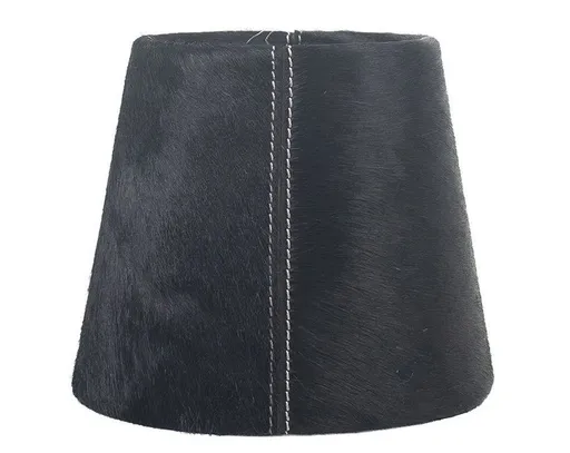 Černé stínidlo lampy z hovězí kůže - Ø18*Ø13*15cm / E27 Mars & More