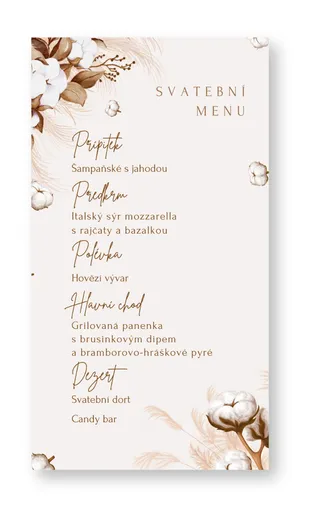 Personal Menu - Boho Zvolte množství: od 1 ks do 10 ks