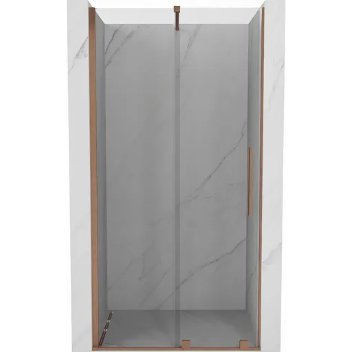 MEXEN/S Velar posuvné sprchové dveře 75, transparent, kartáčovaná měď 871-075-000-01-65