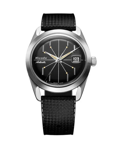 Nivada Grenchen Antarctic Spider Black 38 mm - Rubber tropic