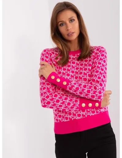 Světle růžový dámský svetr s netopýřím střihem