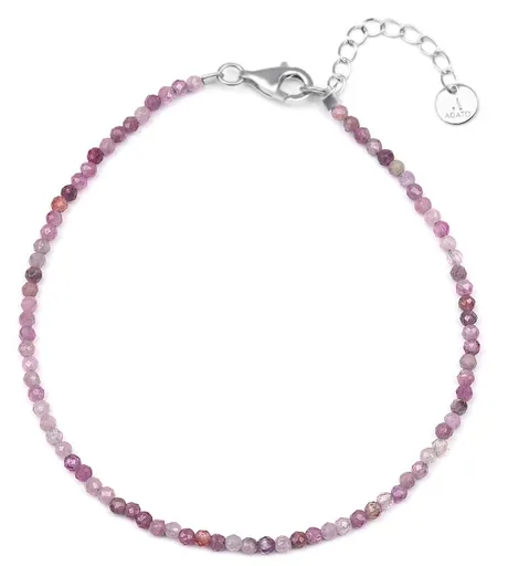 Agato Minerální náramek s růžovými korálky rubínu POL-B12/21L