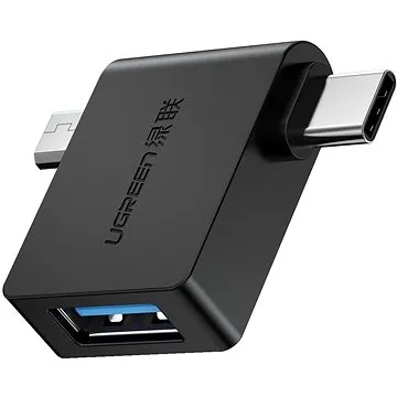 Ugreen micro USB (M) + USB-C (M) to USB 3.0 (F) OTG Adapter Black (30453)
