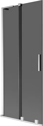 MEXEN/S Velar L dvoukřídlá posuvná vanová zástěna 80 x 150, grafit, chrom 896-080-003-41-01