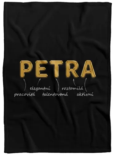 Deka Ženská jména – GOLD (Jméno: Petra, Podšití beránkem: NE)