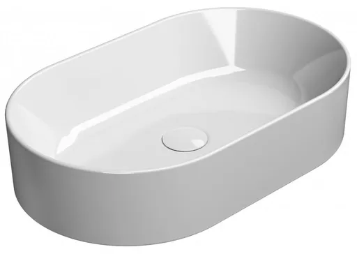 GSI KUBE X keramické umyvadlo na desku, 60x37cm, oválné, bílá ExtraGlaze 945811