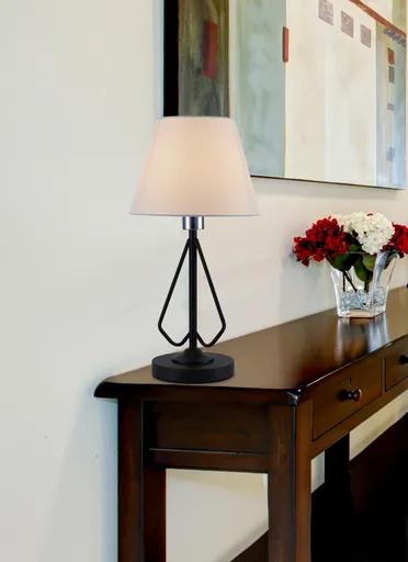 Kovová stolní lampa Morley Ledea v černé/bílé barvě