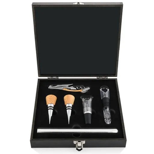 Vývrtka na víno s příslušenstvím Laguiole Luxury, dubová rukojeť