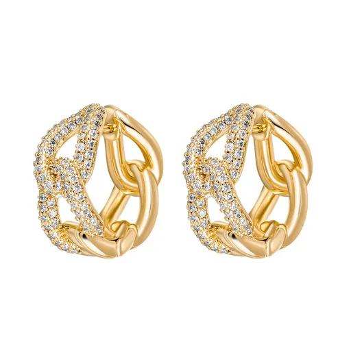 CRYSTalp Masivní pozlacené náušnice s krystaly Luxury 42311.G