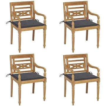 SHUMEE Židle zahradní BATAVIA s poduškami, teak 3073295 - 4ks v balení (3073295)