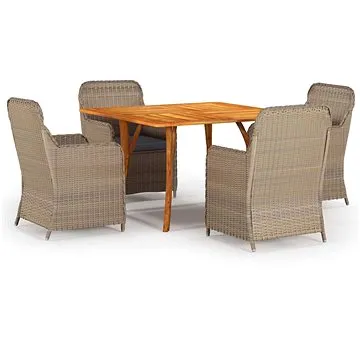 5dílný zahradní jídelní set hnědý, 3071963 (3071963)