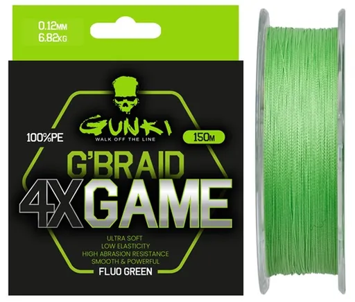 Gunki Šňůra G Braid 4X Game 150m - 0,14mm 8,18kg,Gunki Šňůra G Braid 4X Game 150m - 0,14mm 8,18kg