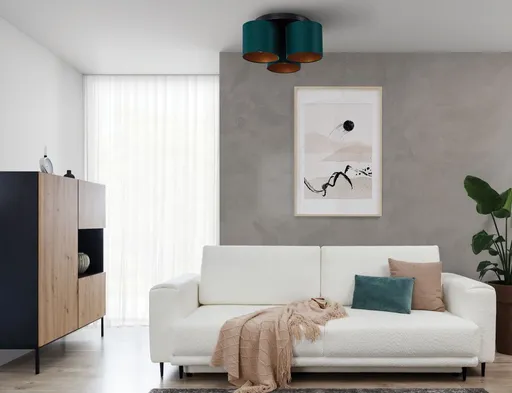 Vespillo 45x45x18cm stropní 3 zelený/zlatý