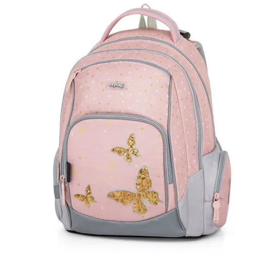Oxybag BUTTERFLY Školní batoh, růžová, velikost