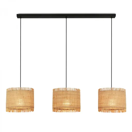 BRILONER Borra závěsné svítidlo, stínidlo ze slámy, 3xE27 patice, přírodní 4854034