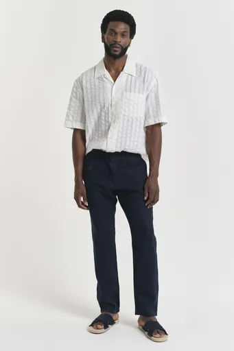 KALHOTY GANT RELAXED LINEN DS PANTS EVENING BLUE