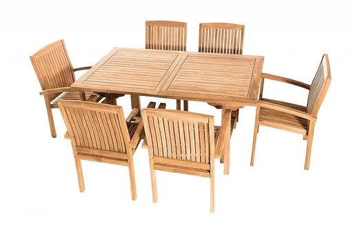 DEOKORK Zahradní teaková sestava TWIN 1+6