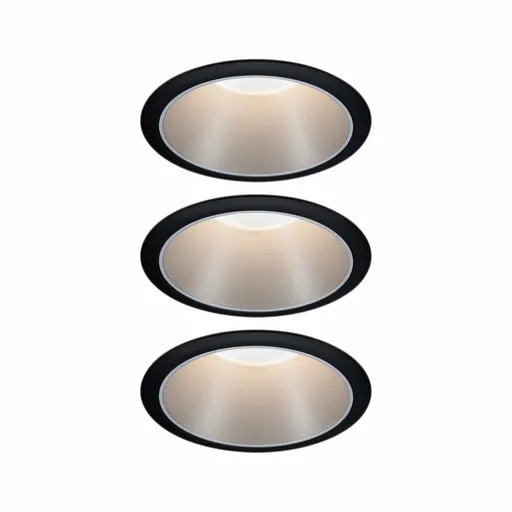 PAULMANN Vestavné svítidlo LED Cole 3x6,5W černá/stříbrná mat 3-krokové-stmívatelné 2700K teplá bílá 934.08