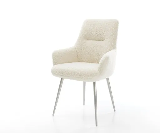 Jídelní židle Zelia-Flex s područkami plyšový manšestr béžová 4