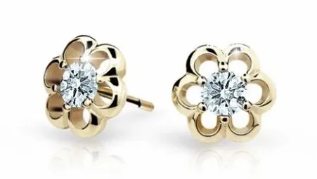 Cutie Jewellery Zlaté dětské náušnice C1947-30-X-1 bílá