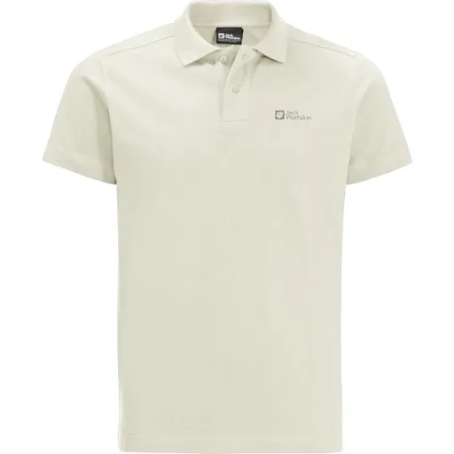 Jack Wolfskin ESSENTIAL POLO M Pánské triko, bílá, velikost