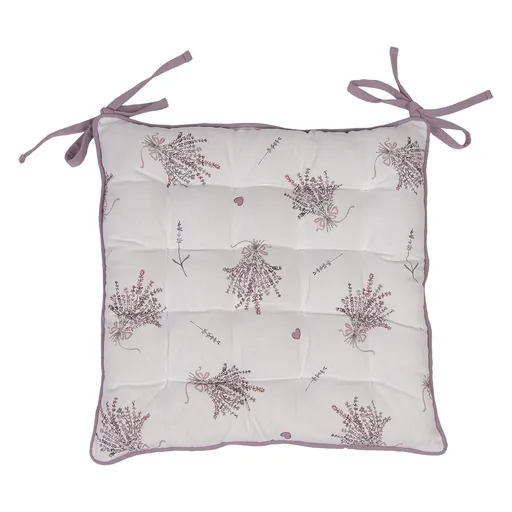 Bavlněný podsedák s levandulemi a výplní Lavander Garden - 40*40*4 cm LAG29