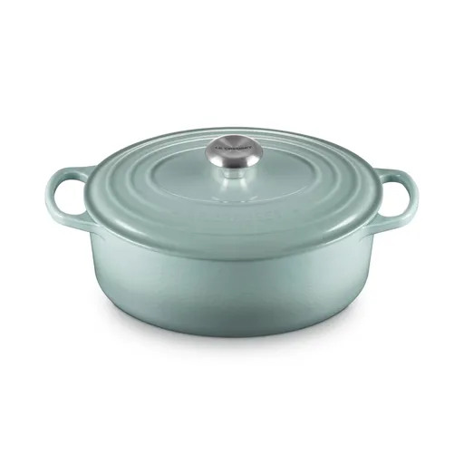 Kastrol SIGNATURE 29 cm, 4,7 l, oválný, SEA SALT, litina, Le Creuset
