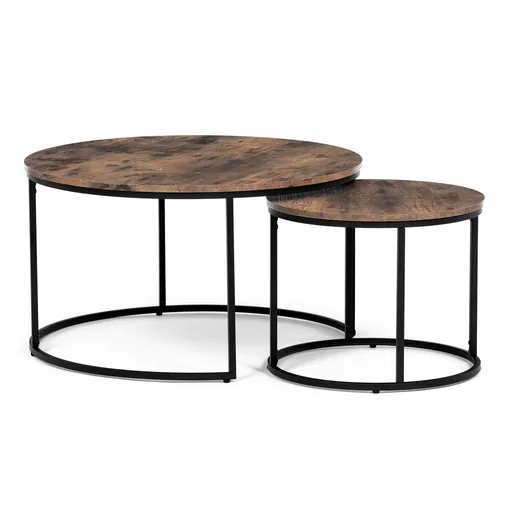 Sada konferenčních stolků, staré dřevo, 2 ks