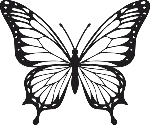 Vsepropejska Motýl dekorace na zeď 4 Rozměr (cm): 38 x 31, Dekor: Černá