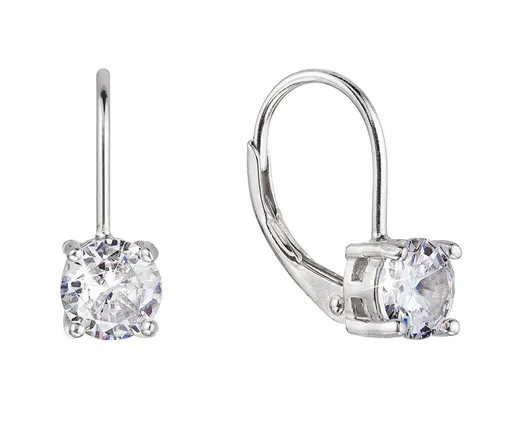 Evolution Group - Pavona Stříbrné visací dívčí náušnice s čirými zirkony 11477.1