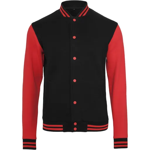 Build Your Brand Pánská baseballová mikina College - Černá / červená | XL