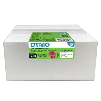 Dymo 2223589, 54mm x 25mm, pro zpáteční adresu, bílé, originální papírové štítky, 24 x 500 ks